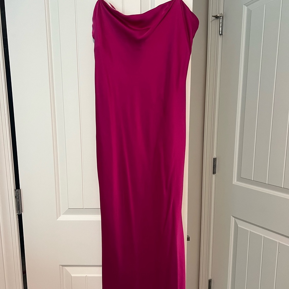 Amanda Uprichard One Shoulder Fuchsia Dress